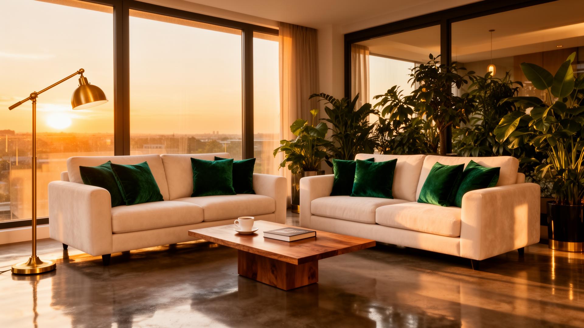 Sunlit living room at The NALA Place serviced apartment